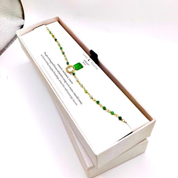 Luna Norte “Emerald” Anklet in 14k gold plated brass - Picture 7 of 10